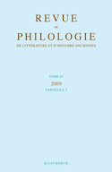 Revue de philologie, de littérature et d'histoire anciennes, v.  83